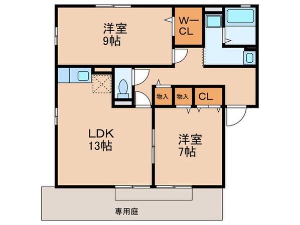 セジュ－ル又巳Ｃ棟の物件間取画像